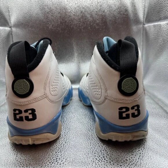 Size 8.5 - Air Jordan 9 Retro 2010 Mens Powder Blue Leather Sneakers 302370-103 - Picture 8 of 10